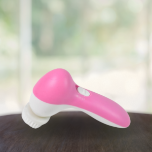 Compact facial beauty brush with multiple attachments for cleansing and massage