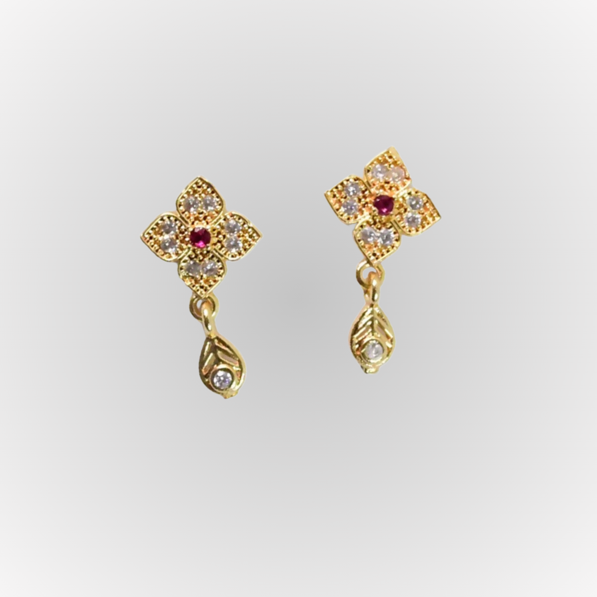 Radiant Blossom Gold Drop Earrings